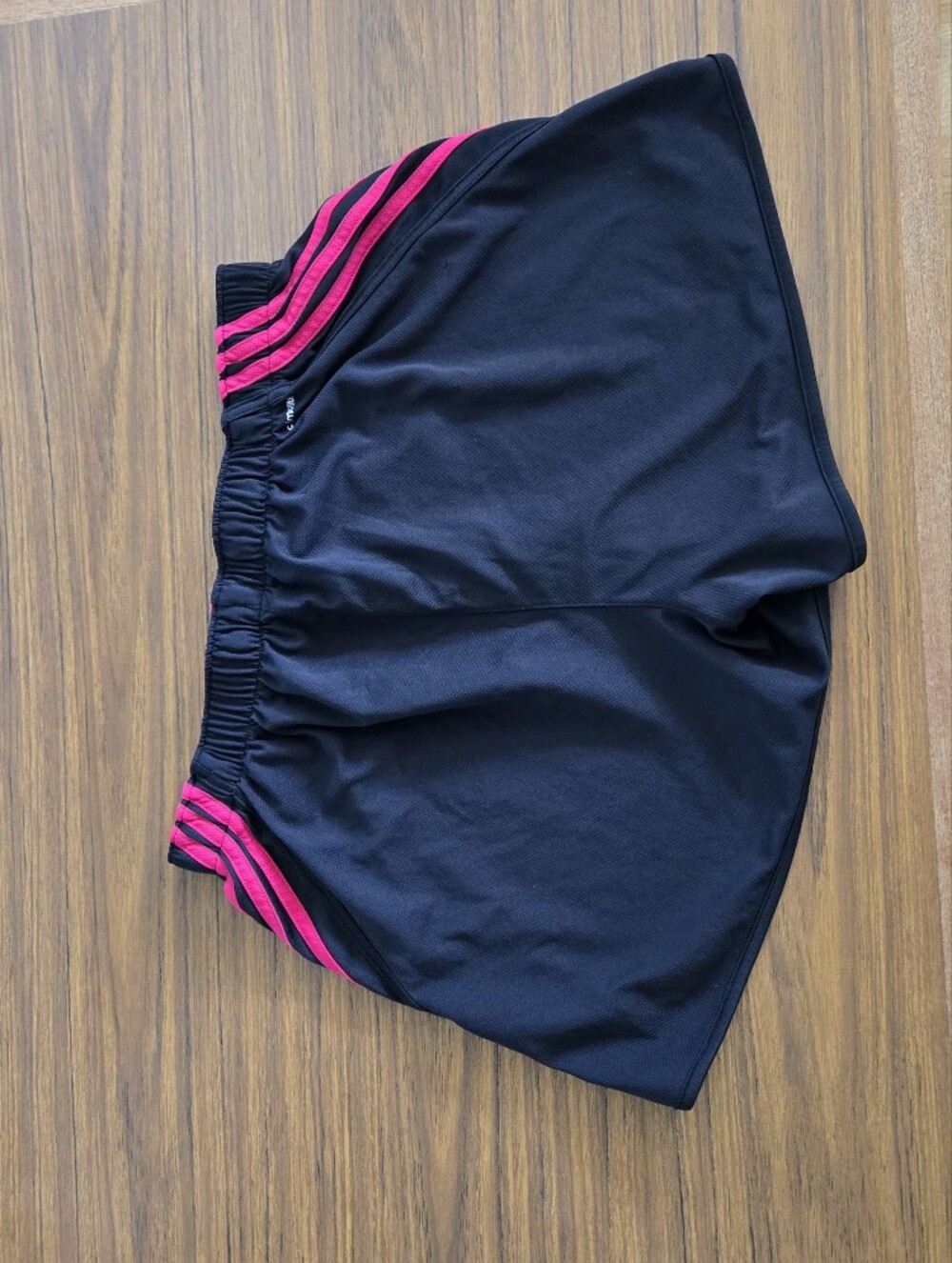 Adidas L Womens Black Pink Athletic Shorts Climalite Cool Sweat Wick Tie Removed